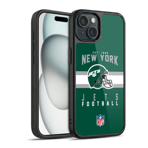 NFL New York Jets Graphics Helmet Typography Gel Armour Case For Apple iPhone 15