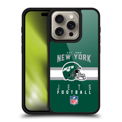 NFL New York Jets Graphics Helmet Typography Gel Armour Case For Apple iPhone 16 Pro