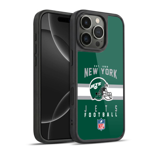 NFL New York Jets Graphics Helmet Typography Gel Armour Case For Apple iPhone 16 Pro