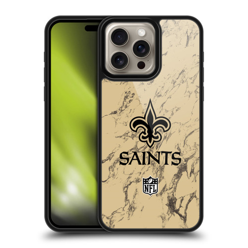 NFL New Orleans Saints Graphics Coloured Marble Gel Armour Case For Apple iPhone 16 Pro Max NFL New Orleans Saints Graphics Coloured Marble Gel Armour Case For Apple iPhone 16 Pro Max