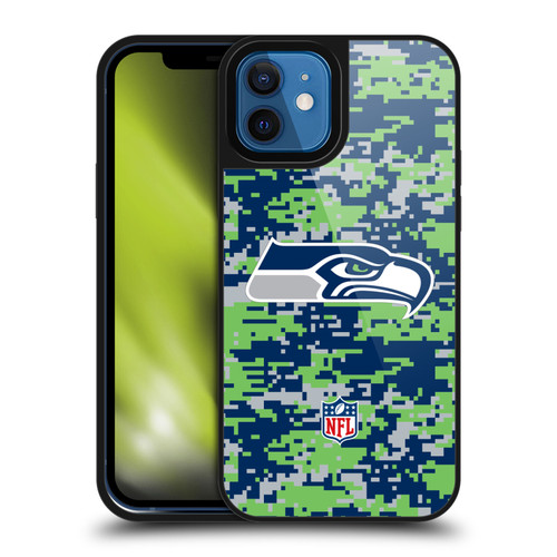 NFL Seattle Seahawks Graphics Digital Camouflage Gel Armour Case For Apple iPhone 12 / iPhone 12 Pro