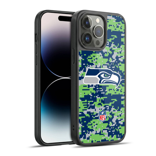 NFL Seattle Seahawks Graphics Digital Camouflage Gel Armour Case For Apple iPhone 14 Pro Max