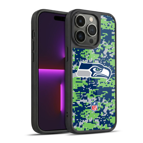 NFL Seattle Seahawks Graphics Digital Camouflage Gel Armour Case For Apple iPhone 14 Pro
