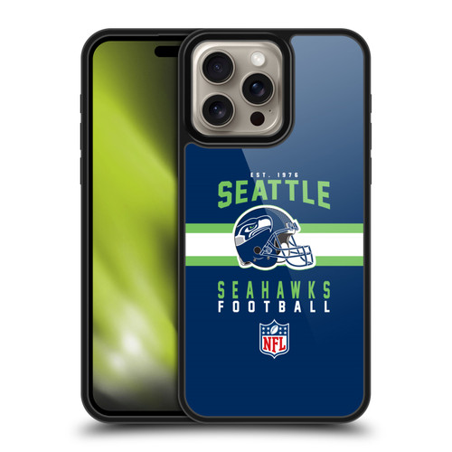 NFL Seattle Seahawks Graphics Helmet Typography Gel Armour Case For Apple iPhone 16 Pro Max