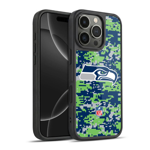 NFL Seattle Seahawks Graphics Digital Camouflage Gel Armour Case For Apple iPhone 16 Pro