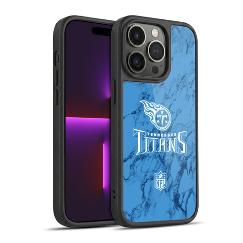 NFL Tennessee Titans Graphics Coloured Marble Gel Armour Case For Apple iPhone 14 Pro