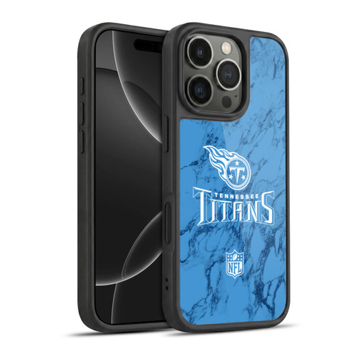 NFL Tennessee Titans Graphics Coloured Marble Gel Armour Case For Apple iPhone 16 Pro