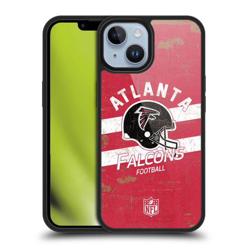 NFL Atlanta Falcons Logo Art Helmet Distressed Gel Armour Case For Apple iPhone 14