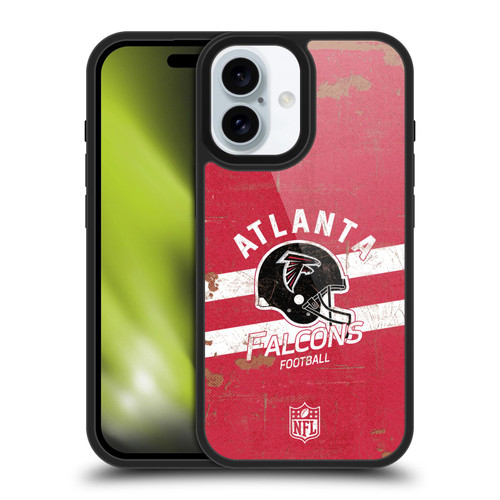 NFL Atlanta Falcons Logo Art Helmet Distressed Gel Armour Case For Apple iPhone 16