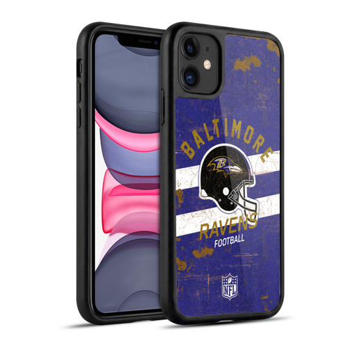 NFL Baltimore Ravens Logo Art Helmet Distressed Gel Armour Case For Apple iPhone 11