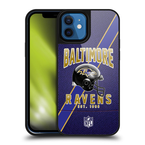 NFL Baltimore Ravens Logo Art Football Stripes Gel Armour Case For Apple iPhone 12 / iPhone 12 Pro
