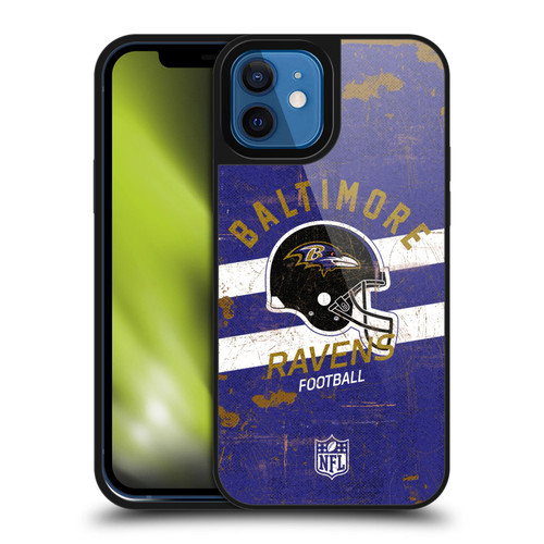 NFL Baltimore Ravens Logo Art Helmet Distressed Gel Armour Case For Apple iPhone 12 / iPhone 12 Pro