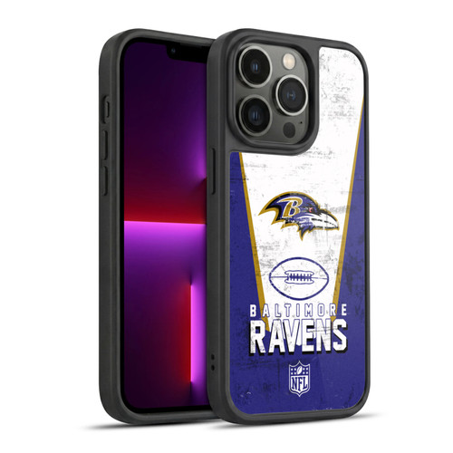 NFL Baltimore Ravens Logo Art Banner Gel Armour Case For Apple iPhone 13 Pro