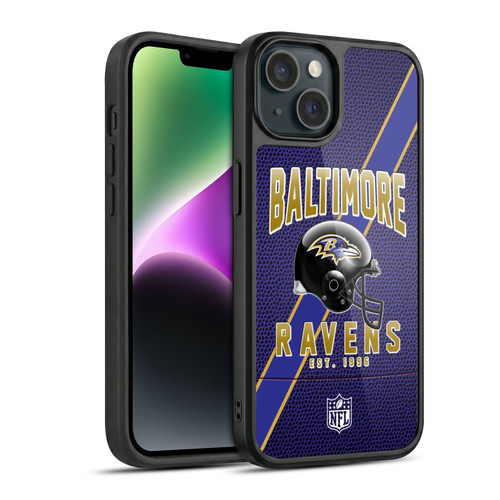 NFL Baltimore Ravens Logo Art Football Stripes Gel Armour Case For Apple iPhone 14