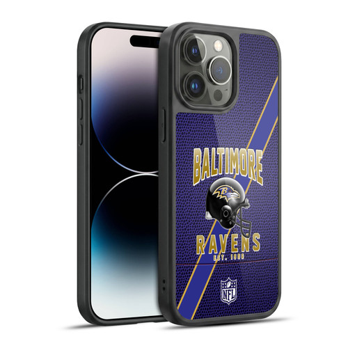NFL Baltimore Ravens Logo Art Football Stripes Gel Armour Case For Apple iPhone 14 Pro Max