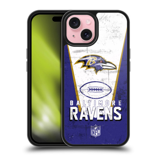 NFL Baltimore Ravens Logo Art Banner Gel Armour Case For Apple iPhone 15