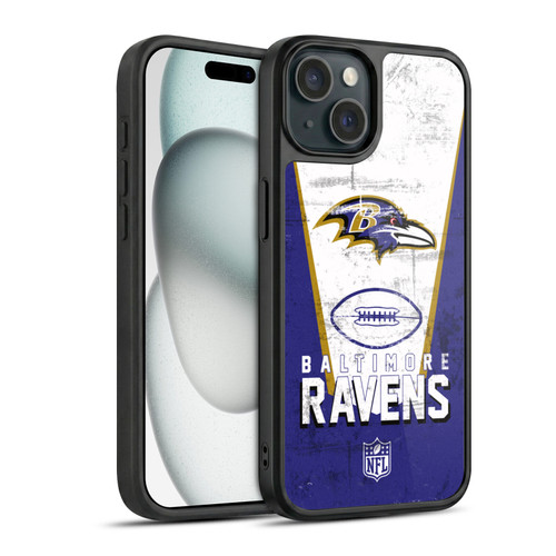 NFL Baltimore Ravens Logo Art Banner Gel Armour Case For Apple iPhone 15