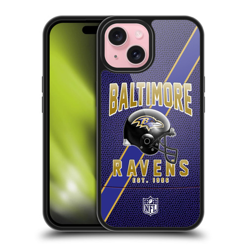 NFL Baltimore Ravens Logo Art Football Stripes Gel Armour Case For Apple iPhone 15