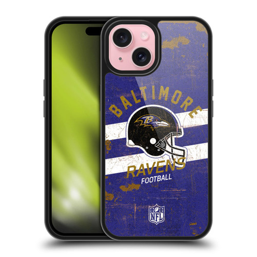 NFL Baltimore Ravens Logo Art Helmet Distressed Gel Armour Case For Apple iPhone 15 NFL Baltimore Ravens Logo Art Helmet Distressed Gel Armour Case For Apple iPhone 15