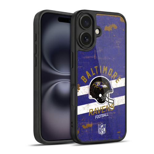 NFL Baltimore Ravens Logo Art Helmet Distressed Gel Armour Case For Apple iPhone 16