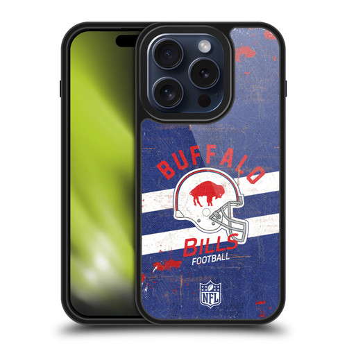 NFL Buffalo Bills Logo Art Helmet Distressed Gel Armour Case For Apple iPhone 15 Pro