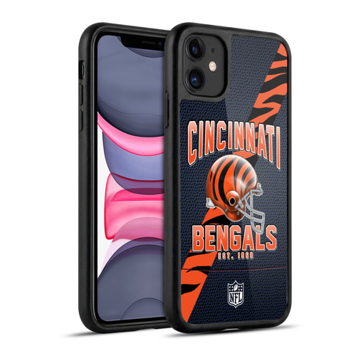 NFL Cincinnati Bengals Logo Art Football Stripes Gel Armour Case For Apple iPhone 11