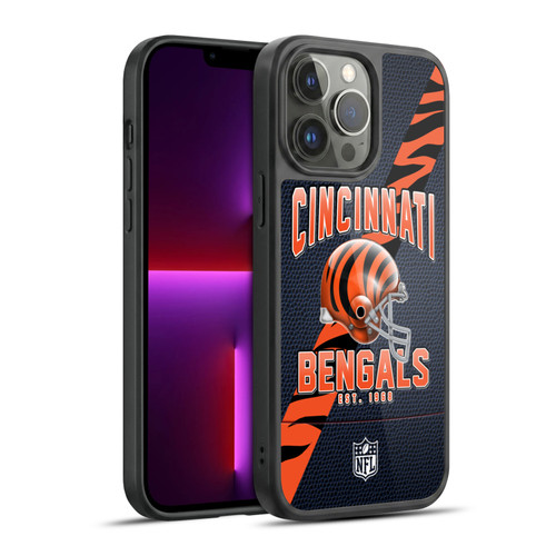 NFL Cincinnati Bengals Logo Art Football Stripes Gel Armour Case For Apple iPhone 13 Pro Max