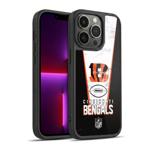 NFL Cincinnati Bengals Logo Art Banner Gel Armour Case For Apple iPhone 13 Pro