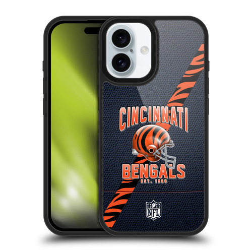 NFL Cincinnati Bengals Logo Art Football Stripes Gel Armour Case For Apple iPhone 16
