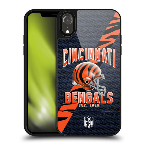 NFL Cincinnati Bengals Logo Art Football Stripes Gel Armour Case For Apple iPhone XR