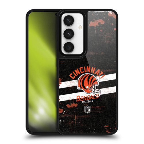 NFL Cincinnati Bengals Logo Art Helmet Distressed Gel Armour Case For Samsung Galaxy S24 5G