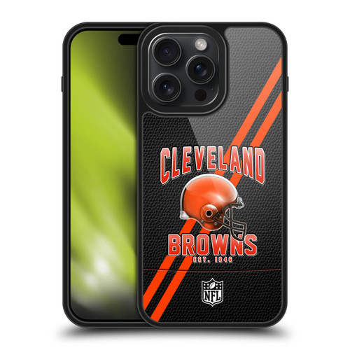 NFL Cleveland Browns Logo Art Football Stripes Gel Armour Case For Apple iPhone 15 Pro Max