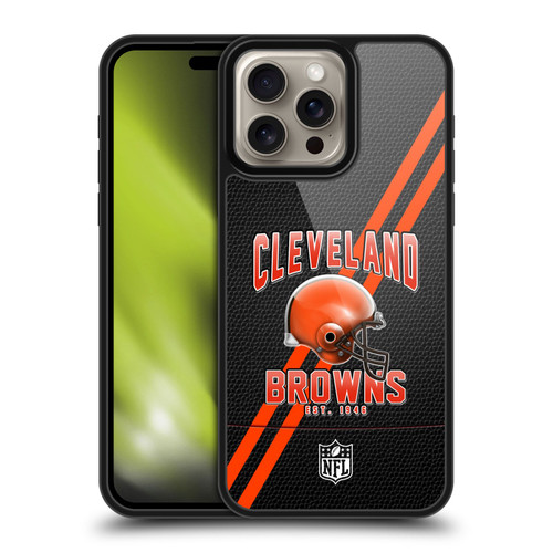 NFL Cleveland Browns Logo Art Football Stripes Gel Armour Case For Apple iPhone 16 Pro Max
