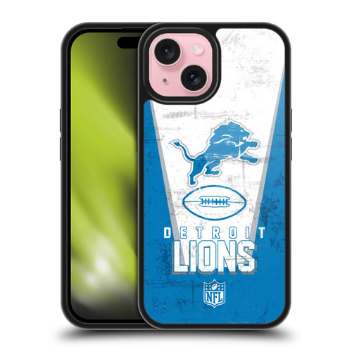 NFL Detroit Lions Logo Art Banner Gel Armour Case For Apple iPhone 15