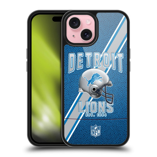 NFL Detroit Lions Logo Art Football Stripes Gel Armour Case For Apple iPhone 15