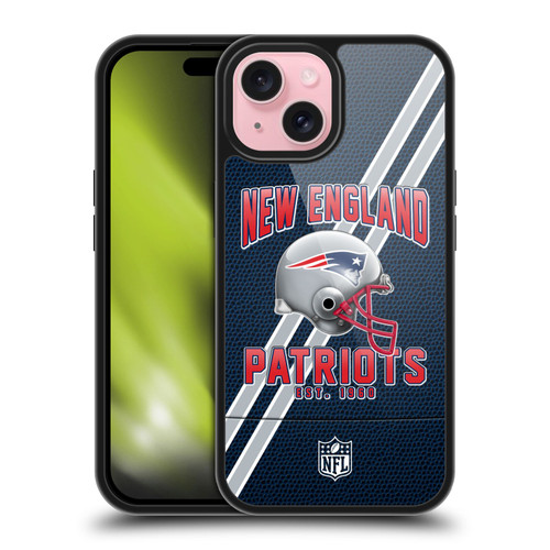 NFL New England Patriots Logo Art Football Stripes Gel Armour Case For Apple iPhone 15 NFL New England Patriots Logo Art Football Stripes Gel Armour Case For Apple iPhone 15
