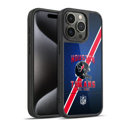 NFL Houston Texans Logo Art Football Stripes Gel Armour Case For Apple iPhone 15 Pro