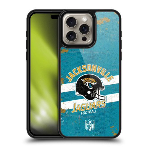 NFL Jacksonville Jaguars Logo Art Helmet Distressed Gel Armour Case For Apple iPhone 16 Pro Max