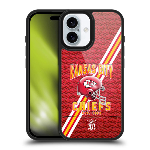 NFL Kansas City Chiefs Logo Art Football Stripes Gel Armour Case For Apple iPhone 16