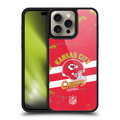 NFL Kansas City Chiefs Logo Art Helmet Distressed Gel Armour Case For Apple iPhone 16 Pro Max