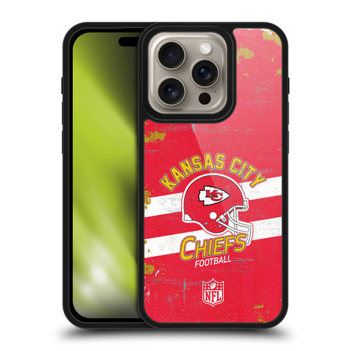 NFL Kansas City Chiefs Logo Art Helmet Distressed Gel Armour Case For Apple iPhone 16 Pro