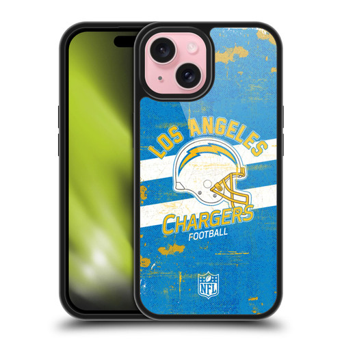 NFL Los Angeles Chargers Logo Art Helmet Distressed Gel Armour Case For Apple iPhone 15 NFL Los Angeles Chargers Logo Art Helmet Distressed Gel Armour Case For Apple iPhone 15