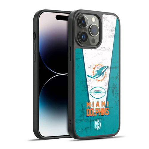 NFL Miami Dolphins Logo Art Banner Gel Armour Case For Apple iPhone 14 Pro Max
