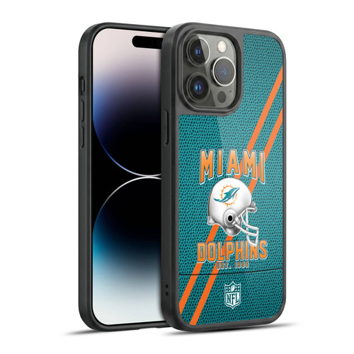 NFL Miami Dolphins Logo Art Football Stripes Gel Armour Case For Apple iPhone 14 Pro Max