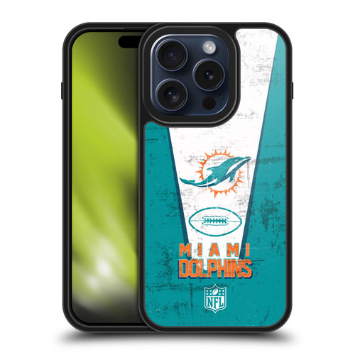 NFL Miami Dolphins Logo Art Banner Gel Armour Case For Apple iPhone 15 Pro