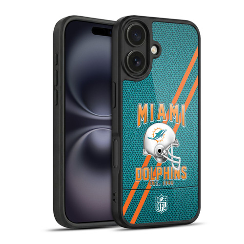 NFL Miami Dolphins Logo Art Football Stripes Gel Armour Case For Apple iPhone 16