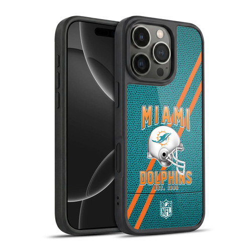 NFL Miami Dolphins Logo Art Football Stripes Gel Armour Case For Apple iPhone 16 Pro