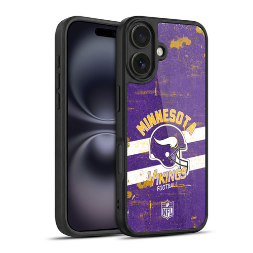 NFL Minnesota Vikings Logo Art Helmet Distressed Gel Armour Case For Apple iPhone 16