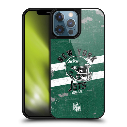 NFL New York Jets Logo Art Helmet Distressed Gel Armour Case For Apple iPhone 13 Pro Max