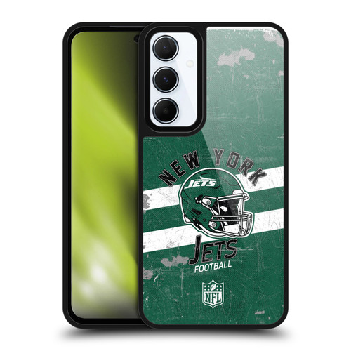 NFL New York Jets Logo Art Helmet Distressed Gel Armour Case For Samsung Galaxy A55 5G